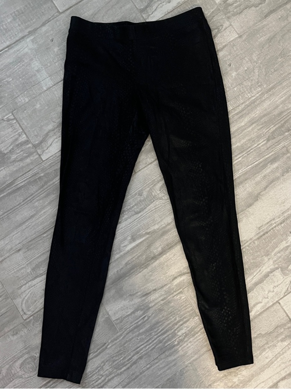 Express Black Textured Animal-Print Leggings